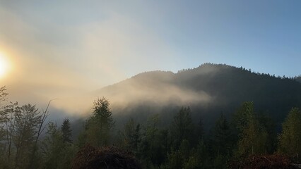 sunrise in the mountains