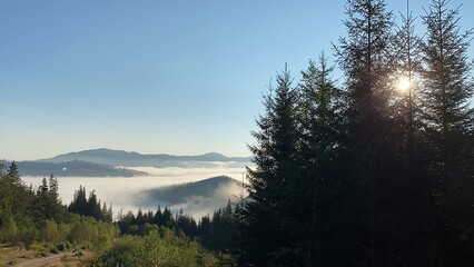 sunset in the mountains