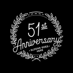 51 years anniversary celebrations design template. 51st logo. Vector and illustrations. 