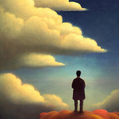 man in the clouds