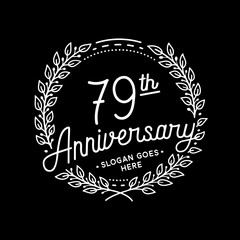 79 years anniversary celebrations design template. 79th logo. Vector and illustrations. 