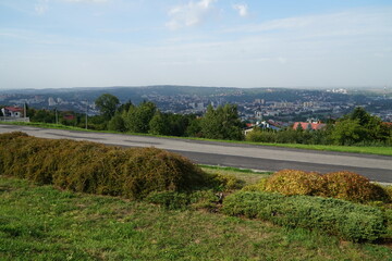 Fototapeta na wymiar Panorama of Przemysl city. Poland. View from above.