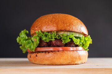 Vegan burger with plant-based meat