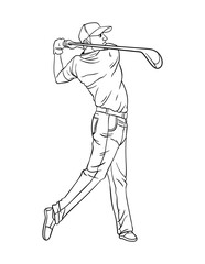 Golf Isolated Coloring Page for Kids