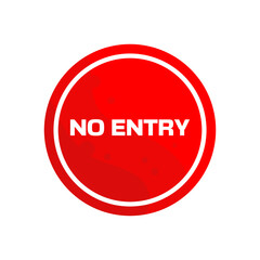 No entry - red sign, sticker - vector illustration