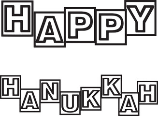 Happy Hanukkah Isolated Coloring Page for Kids