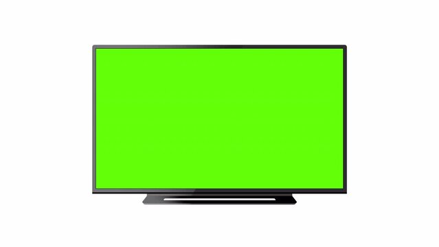 Modern TV Monitor With Stand Green Screen Animation Zoom in LED Television
