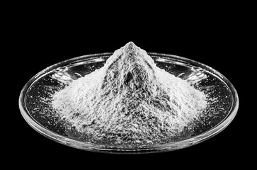 Zinc sulfate, colorless crystalline chemical compound, mineral, food supplement, isolated black...