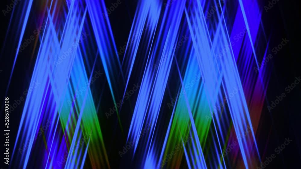 Poster black background. motion.bright lines of different colors move apart giving a light shadow of light 