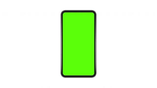 Smartphone Animation Slide and Zoom In Green Screen Mockup