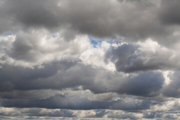 Beautiful cloudy sky before a thunderstorm play of shadow and light