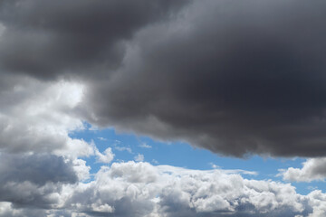 Beautiful cloudy sky before a thunderstorm play of shadow and light