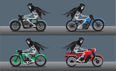 Obraz premium silhouette of a biker