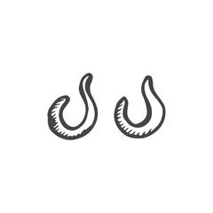 earrings bijouterie vector hand drawn sketch isolated.eps