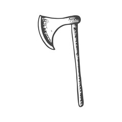 knight ax sketch vector illustration