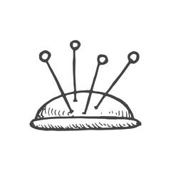 needle pad. vector sketch isolated