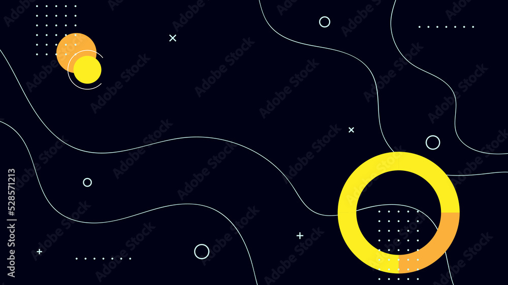 Poster modern abstract background with retro memphis wave dark pastel color
