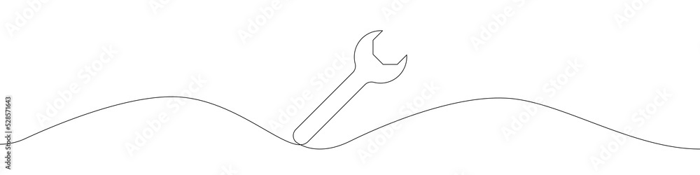Poster wrench icon line continuous drawing vector. one line wrench icon vector background. wrench mark icon