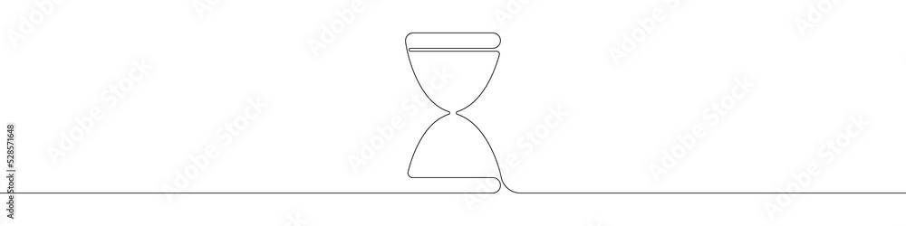 Poster hourglass icon line continuous drawing vector. one line hourglass icon vector background. hourglass 