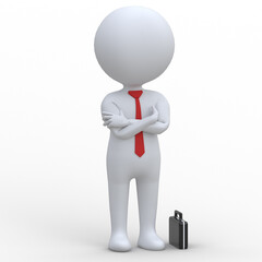 Businessman, sales manager. 3D Render. Isolated on white background. 3d man, people.