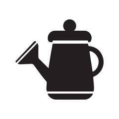 Obraz premium Garden water container pot icon | Black Vector illustration |