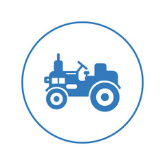 Agriculture field mini tractor icon | Circle version icon |