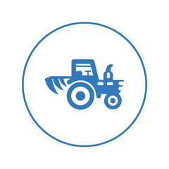 Land cultivated farm tractor icon | Circle version icon |