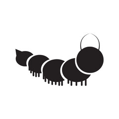 Agriculture worm caterpillar icon | Black Vector illustration |