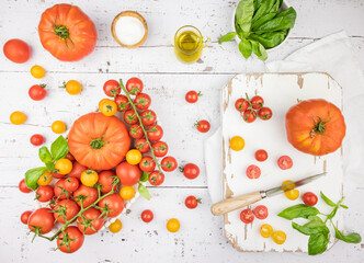 variety of tomatoes on the table