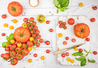 tomatoes cut for a salad