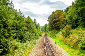 Fichtelbergbahn, Schmalspurbahn, Erzgebirge, Oberwiesenthal, Sachsen, Deutschland 