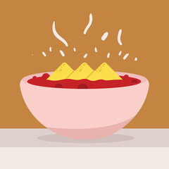 nachos in spicy sauce