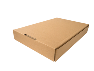 Flat cardboard box isolated transparent png