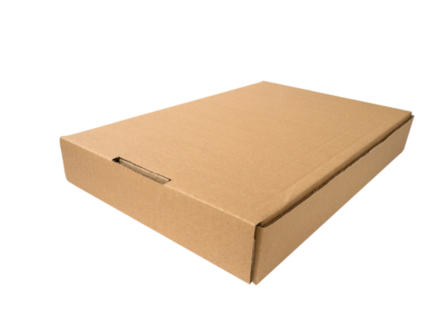 Flat cardboard box isolated transparent png