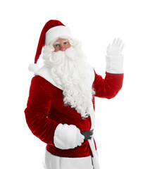 Portrait of Santa Claus on white background