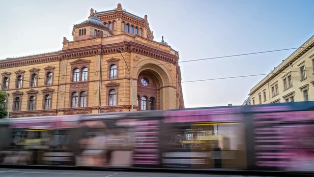 Berlin Mail Delivery Office panoramic hyperlapse timelapse, Germany - 4k
