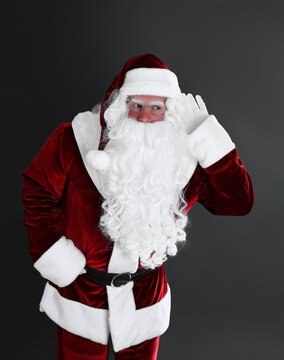 Portrait of Santa Claus on black background