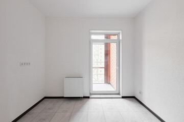 Empty white room without decoration and renovation