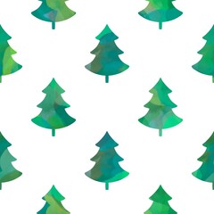 Winter forest seamless Christmas tree pattern for new year wrapping paper and kids clothes print and Noel
