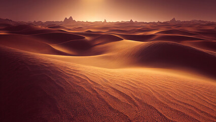 Plakat Sand dunes in the desert.