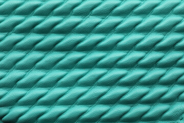 Texture of turquoise leather as background, closeup