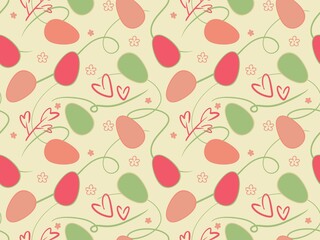 Easter eggs seamless spring pattern for kids clothes print and notebooks and wrapping paper and fabrics