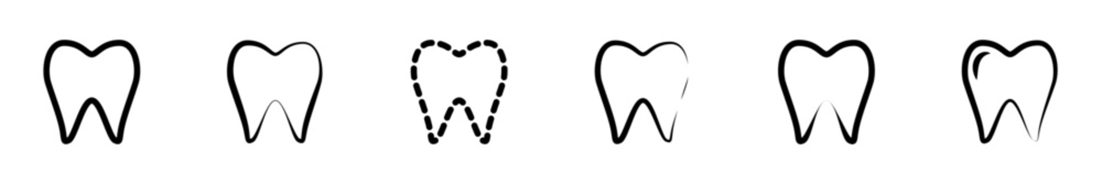 Conjunto de icono de diente. Concepto de odontolog&iacute;a y salud. Ilustraci&oacute;n vectorial