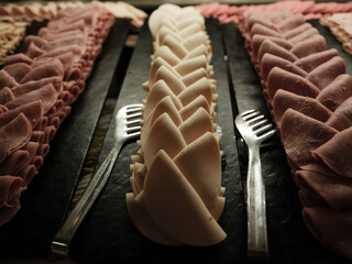 delicious salami at the hotel buffet