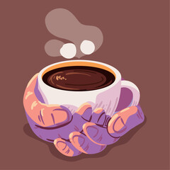 hands holding coffee cup