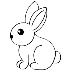 Kids Coloring Pages, Cute Bunny Character Vector illustration AI File And Image

