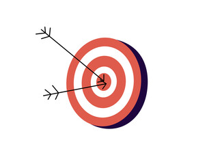 Target icon set on white background. Banner business flat icon. Archery target, reaching the goal in business icon