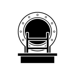 Tank cover for access of confined space work entry icon and symbol.