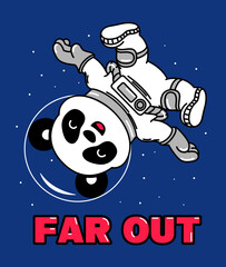 panda astronaut in space