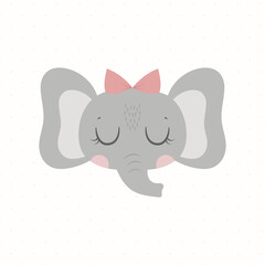 Cute animal. Cute little elephant. Childish print. Vector illustration